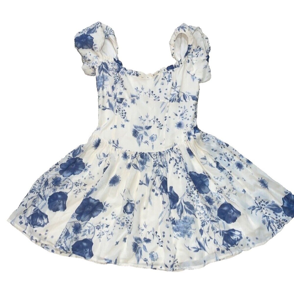 Reformation Davonne Women’s Floral Mini Dress Size 6 NWT Drop Waist Sweetheart - Picture 8 of 12